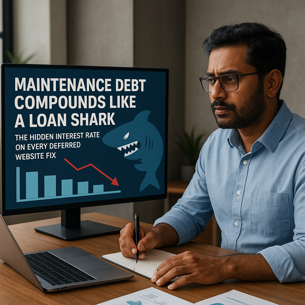 Maintenance Debt Compounds Like a Loan Shark: The Hidden Interest Rate on Every Deferred Website Fix