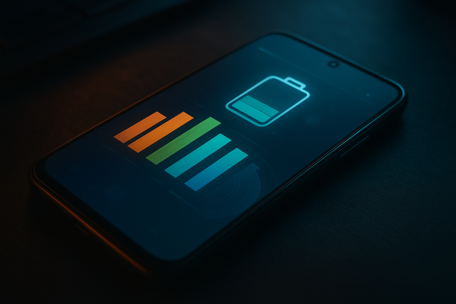 Android smartphone displaying battery usage statistics dashboard highlighting app power drain attribution